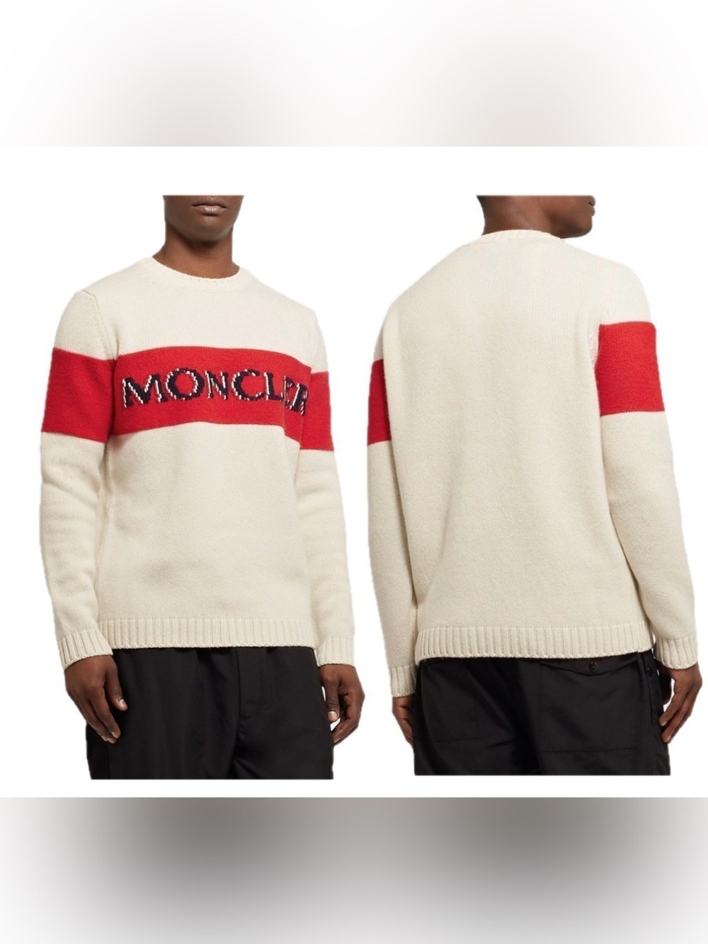 Moncler Genius 2 Moncler 1952 Logo-Embroidered Colour-Block Wool Sweater L